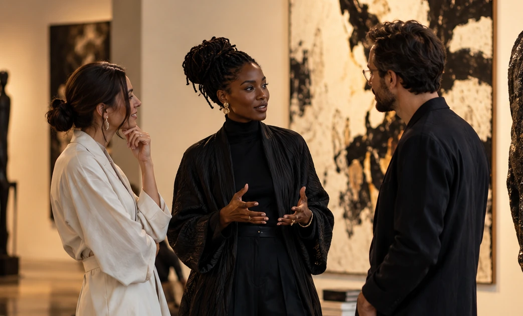 Elegant creative circle in an art gallery